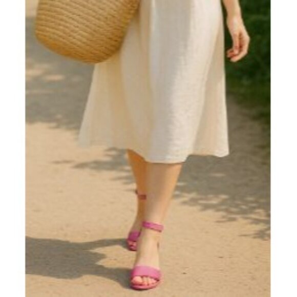 Franco Sarto Size 10 Dresss Ankle Strap Heel Gold Chain New Sandals - Picture 5 of 13